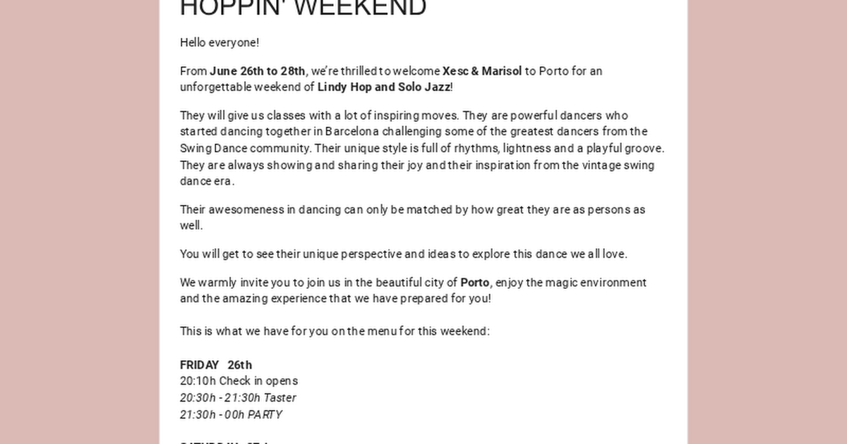 Hoppin Weekend